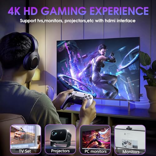 Image of 2025 New 128GB Retro Gaming Stick, Mini Arcade Console with 40,000+ Games & 23 Emulators, Wireless HDMI TV Game Stick for Adults /Kids, 4K HD Plug & Play, 2.4G Dual Controller (White)