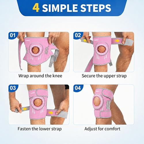 Image of CAMBIVO Knee Brace with Stabilizers, Gel Pad & Open Patella for Men & Women | Open Patella Stabilizer for Arthritis, Meniscus & ACL MCL Relief. Adjustable Compression for Running & Sports Recovery