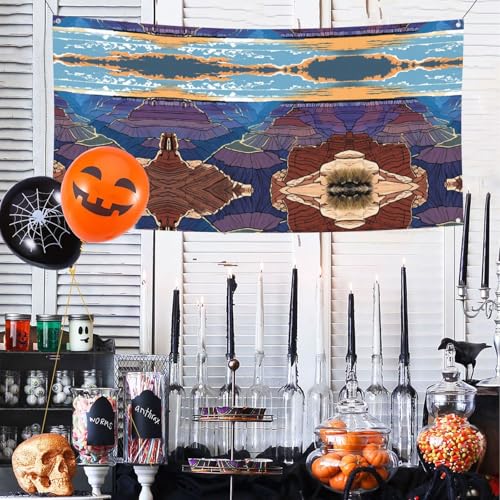 MINDBBDFJ Grand Canyon Print Banners And Signs For Outdoor/Indoor,Personalized Banner Customizable Parties Halloween Banner (180x90cm)2