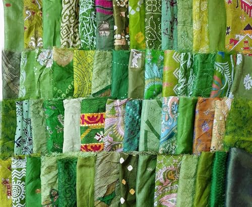 Vintage Fabrics Crafts Sari Silk Fabric Lot Vintage Sari Fabric
