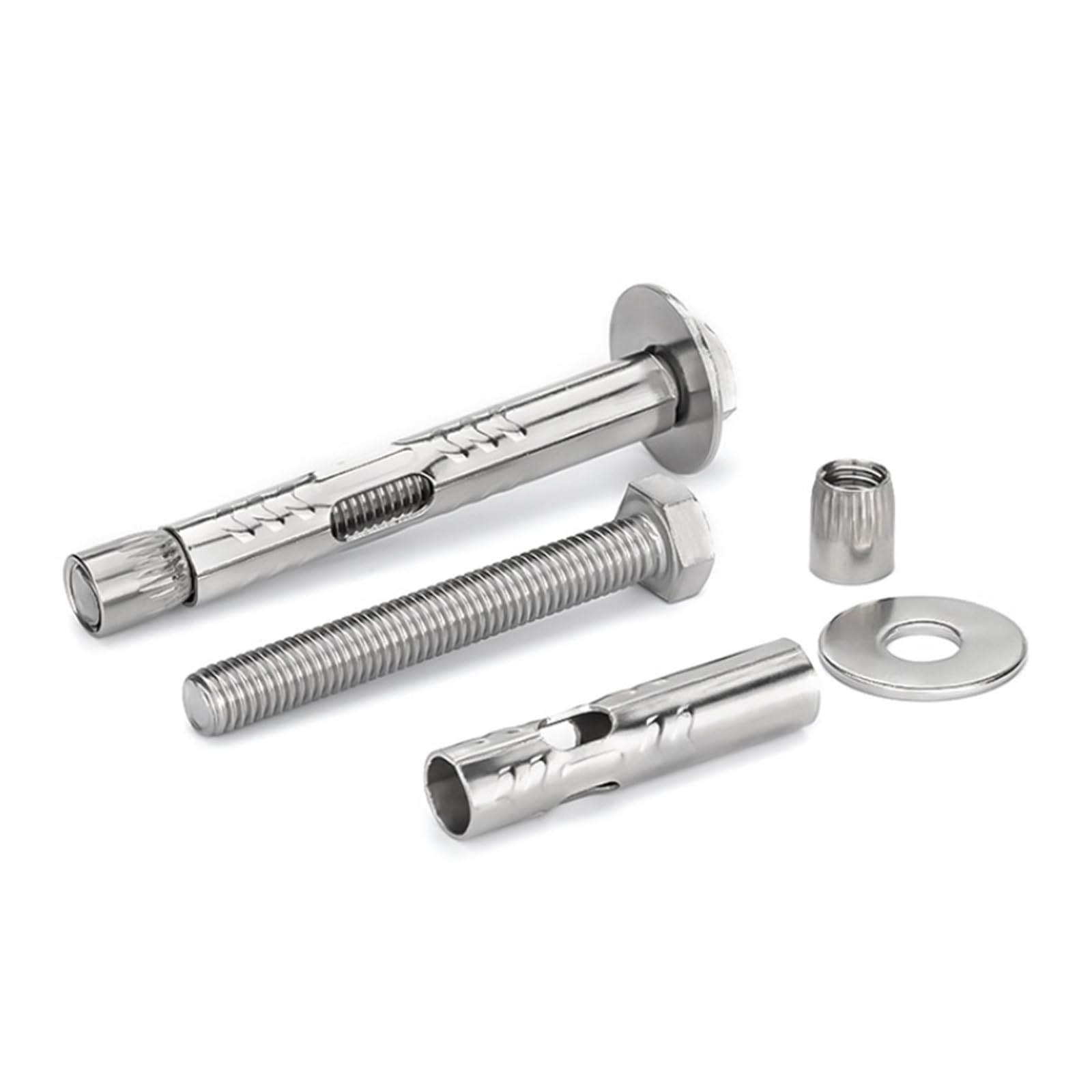 Anclaje Pared Perno de expansión hexagonal exterior | M6 M8 M10 M12 304 Tornillo de fijación de anclaje de zócalo de acero inoxidable Hormigón(5PCS,M8x70)