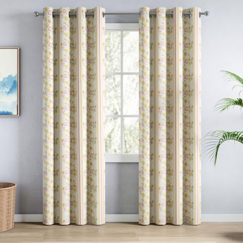 Image of haus & kinder Digital Printed Cotton Door Curtains 7 Feet Long Pack of 2 Door Curtains, 7 Feet Curtains for Door (Petaline, Multi 130x213 CM)