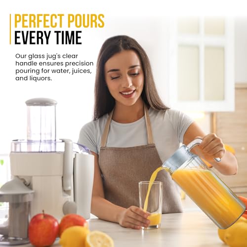 STERUN Glassy Transparent Fridge Water Fruit Juices Liquors Jug with Lid 1.1L Capacity, 1.1 L - Image 3