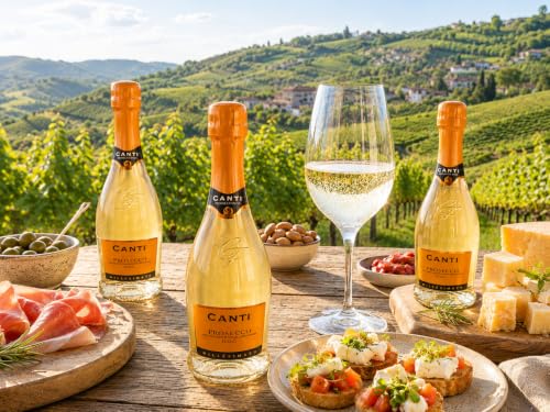 Canti - Prosecco Millesimato, Vin Extra Sec Petite Bouteilles, Élaboré à Partir du Cépage Glera de Venise, Goût Fruité et Floral, 12x200 ml – vue 4