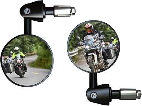 Miniatura 6 de Windance Espejos convexos ajustables ID de 0.630-0.709 in 7/8 pulgadas para mango lateral de motocicleta, extremo de barra, espejo retrovisor, par