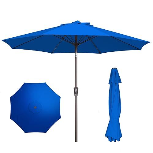 PatioKingdom Patio Umbrella with Push Button Tilt and Crank, Outdoor