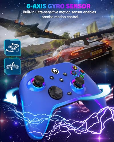 Image of Wireless Switch Controllers for Nintendo Switch /OLED /Lite /Switch 2, 1200mAh Pro Controller with 10 Color LED Lights, Rechargeable Switch Control Gamepad with Turbo, Vibration, 6-Axis Gyro, Wake Up