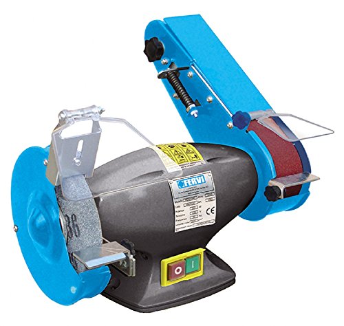Fervi - Esmeriladora combinada de banco con lijadora de banda 0383