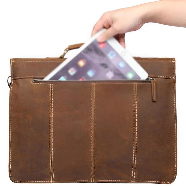 Porte-documents multifonctionnel en cuir doté de multiples poches