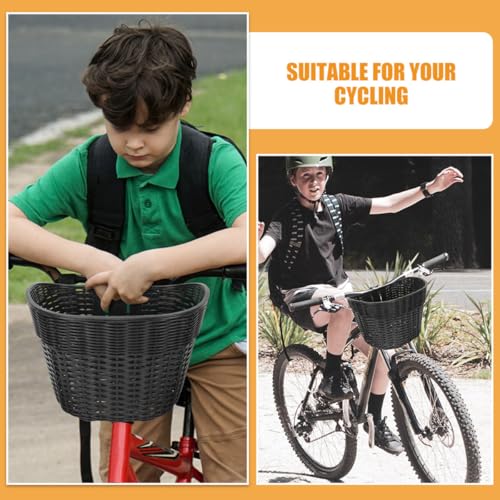 Panier à vélo robuste en tressé noir avec installation facile pré-percée - 3