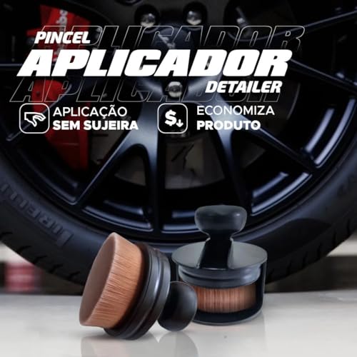 Pincel Aplicador De Pretinho Para Pneu Carro Detailer