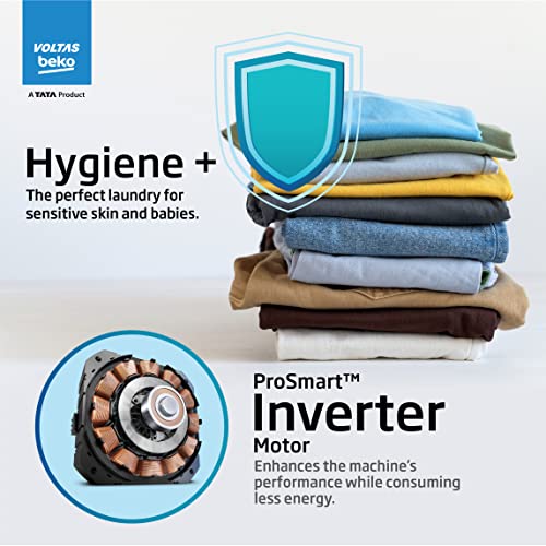 Image of Voltas Beko 7.0kg, Inverter, 5 Star Front Load Washing Machine (WFL7010VTSS, Silver), Steam Wash,Stain Expert
