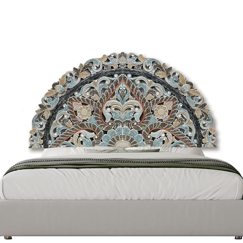 Half Moon Carved Wooden Bed Headboard Panels