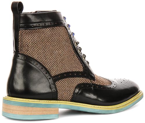 Hi Kennedy Men's Butterfly Print Brogue Boot Ankle Boots3