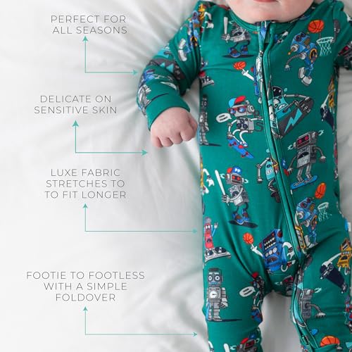 Image of Posh Peanut Convertible Baby Sleepers - Footless Baby Pajamas with 2 Way Zipper for Easy Diaper Changes