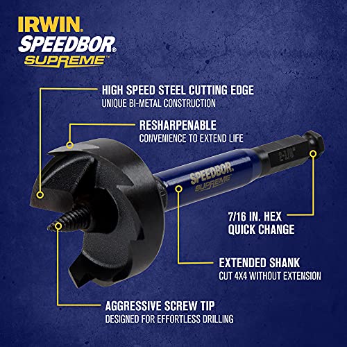 Irwin Speedbor Supreme Woodboring Self-Feed Drill Bit 2 1/8 In. X 6 In. (Iwax2008) #TOP2