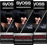 Syoss Color Coloration 1_4 Blauschwarz Stufe 3 (3 x 115 ml), permanente Coloration für bis zu 10 Wochen Farbintensität und 70 % weniger Haarbruch*