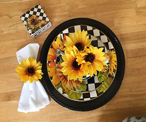 Flower Napkin Rings Set Of 6, Handmade Sunflower Napkin Ring Holders, Plant Napkin Holders Set, Floral Serviette Buckles Holder For Valentine, Weddings, Thanksgiving, Parties Table Settings Decor … #TOP6