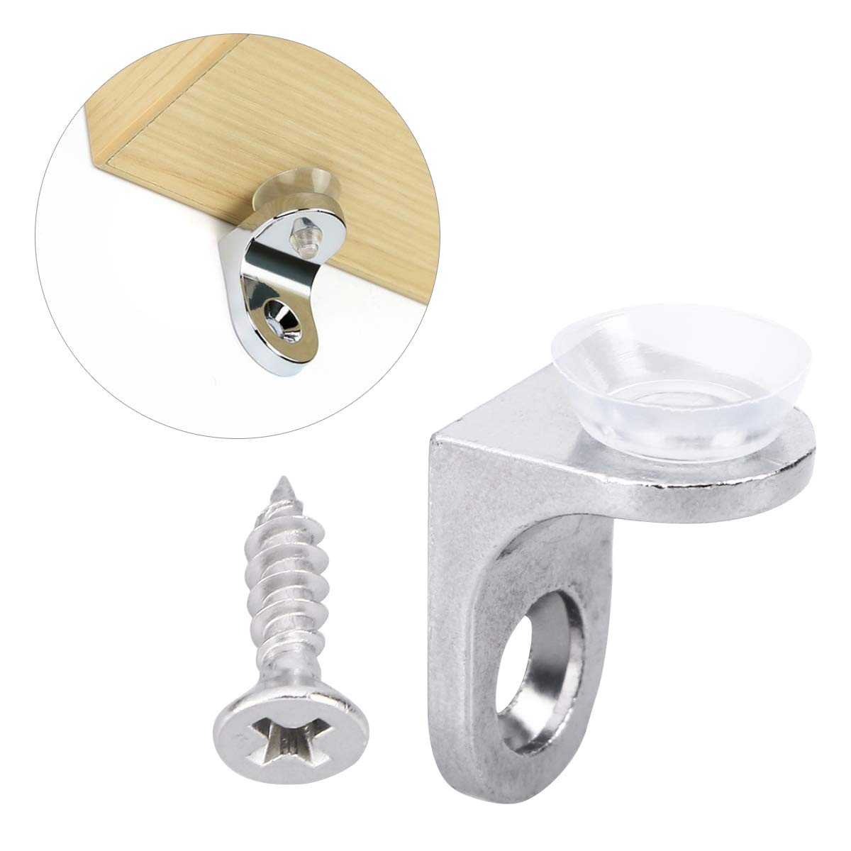Sujetador Estantería Soporte Para Estante De Vidrio 20 Soportes Ajustables Para Estantes De Cristal O Madera | Abrazaderas De Metal Plateado Para Muebles Soportes Estante Vidrio Reproductor Blu Ray