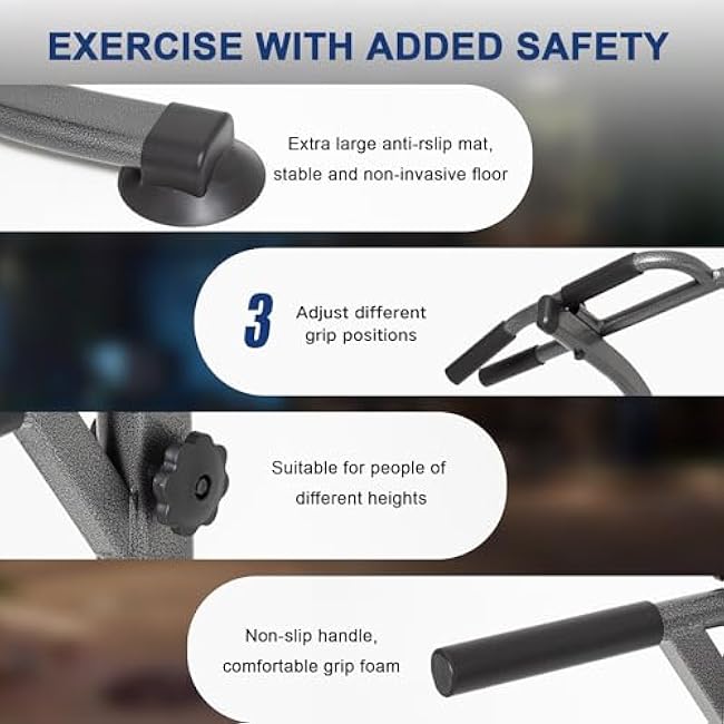 BARWING Pull Up Bar Station, Power Tower, Dip Station with 3D Backrest, Multi-Function Strength Training Stand Rack, Adjustable Height Dip Bar for Home Gym Workout Stand Fitness Exercise Equipment