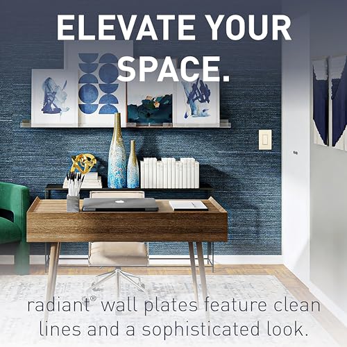 Image of Legrand radiant Screwless Wall Plates for Decorator Rocker Outlets, 1-Gang, Light Almond, RWP26LACC6