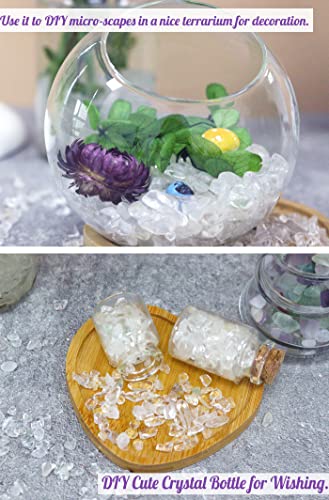 Image of 1lb Clear Quartz Aquarium Gravel Rocks Natural Tumbled Healing Crystal Chips Bulk Gemstones Crushed Stones for Fountain Vase Filler Planters Decorative Fish Tank Potted Reiki Energy Balancing