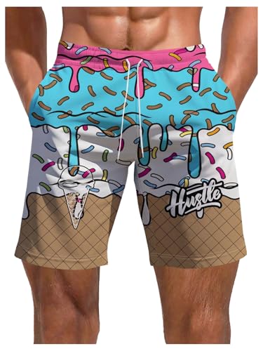 SOLY HUX Men's Beach Shorts Drawstring Waist Printed Swim Trunks Swimwear Summer Vacation Outfits