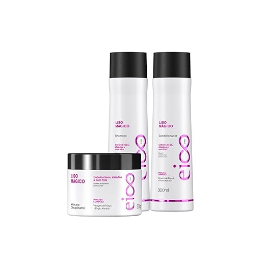 Liso Mágico Eico Professional Shampoo Condicionador e Máscara 300g