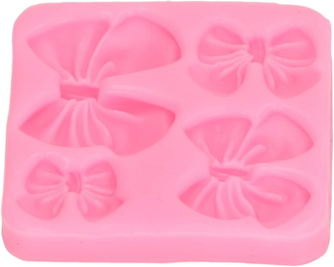 Bows Soap Fondant Design Stick Proof chocolate molds Easy Release Odorless Silicone Bow Baking Design for Cake Decoration Chocolate Clay Craft 3D Silicone Mat