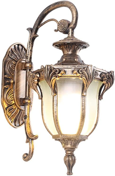 Inzyla E27 Antieke Outdoor IP65 Waterdichte Zwarte Wandlampen Verlichting Europese Stijl Glazen Lampenkap Wandmontage Lamp Hotel Binnenplaats Gate Wandkandelaars Armatuur