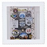 Square dimensions (in inches): 25 L x 25 W, image dimensions (in inches): 23 L x 23 W 100% poloyester; image is soft to touch. Made in USA Edges have pinking shear cut Image will not fade with washing. Image not a transfer, part of material