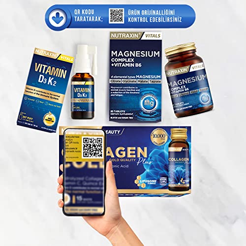 Nutraxin Magnesium Complex – High-Absorption Magnesium Supplement with Vitamin B6 – 60 Tablets – Muscle, Nerve & Energy Support – Dietary Supplement – Non-GMO & Vegetarian