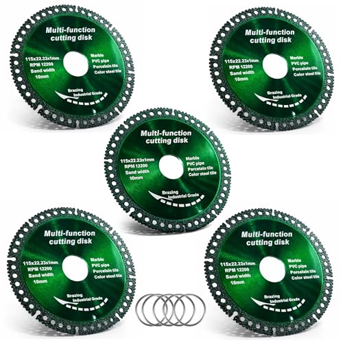 Image of 5 Pack 4.5 Inch Indestructible Disc for Grinder 7 /8 inch, Indestructible Disc 2.0 - Cut Everything in Seconds -Multi Material Cutting Blades, Industrial Grade Grinding Discs