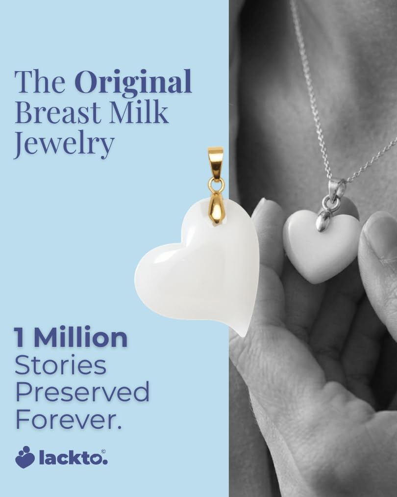 Breastmilk Jewelry Kit, DIY Keepsake Kit for New Moms, Make Your Own Breast Milk Jewelry, Baby Shower & Mother's Day, Gift (Twisted Heart Pendant, Yellow Gold Plated)