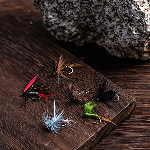 Goture Fly Fishing Flies Kit - 30Pcs Fly Fishing Lures - Fly Fishing Assortment Kit For Bass Trout Salmon Fishing - Dry Flies Streamers Nymphs (30Pcs Dry Flies) #TOP3