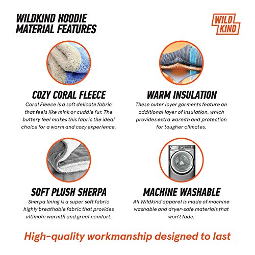 Men Women's Hoodie Sweatshirt Zip up Sherpa Lined Fleece Animal Jacket Wildkind4