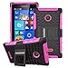 Lumia 435 Case, Pasonomi® Heavy Duty Hybrid Armor Case Cover with Soft Inner Skin and Kickstand For Microsoft Nokia Lumia 435 (Armor Series Hot Pink)