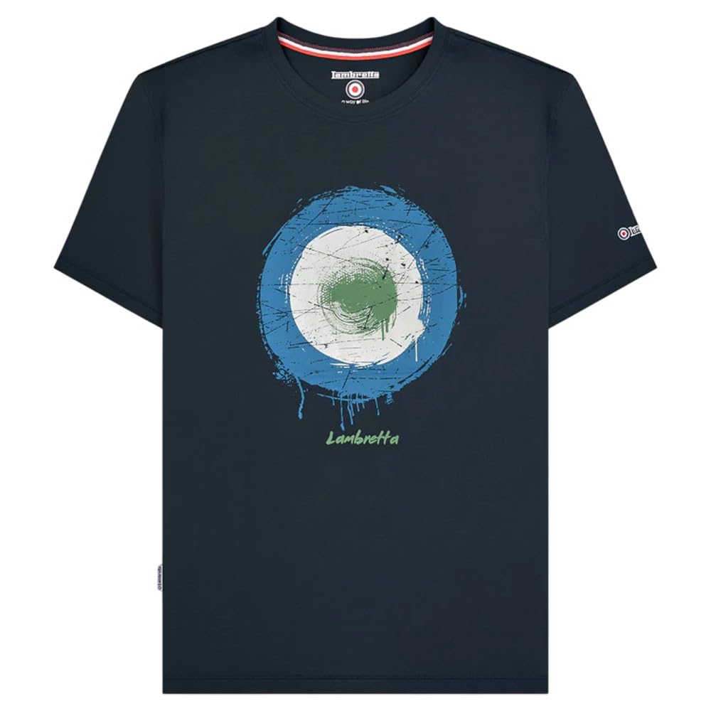 Lambretta Mens Target Spray Short Sleeve T-Shirt - Navy - 3XL