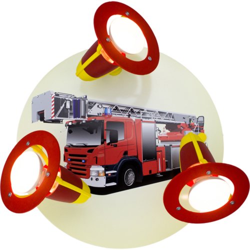 Preisvergleich Produktbild Elobra Kinderzimmerlampe Feuerwehrauto, rot gelb, 127346