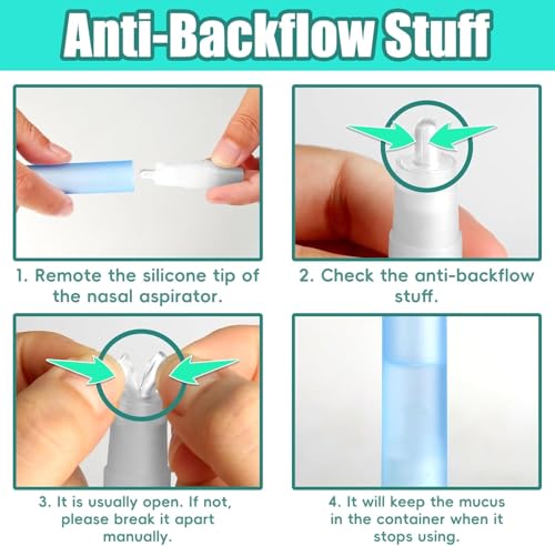 Image of Nasal Aspirator for Baby, Nasal Congestion Relief Nose Cleaner with 2 Silicone Tips 25 Hygiene Filter for Babies Infants Toddlers Boys Girls (Blue)