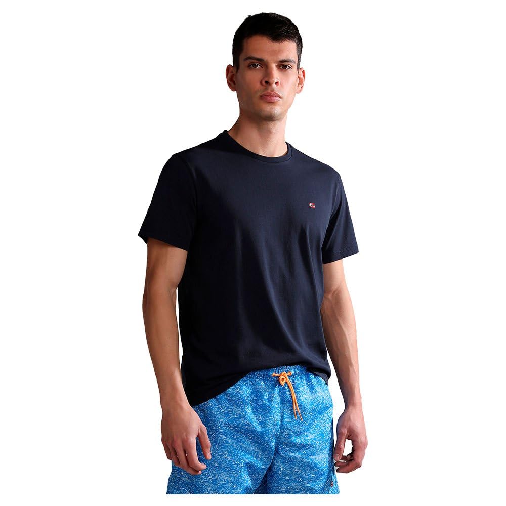 Napapijri Blue Cotton Men T-Shirt - XXL