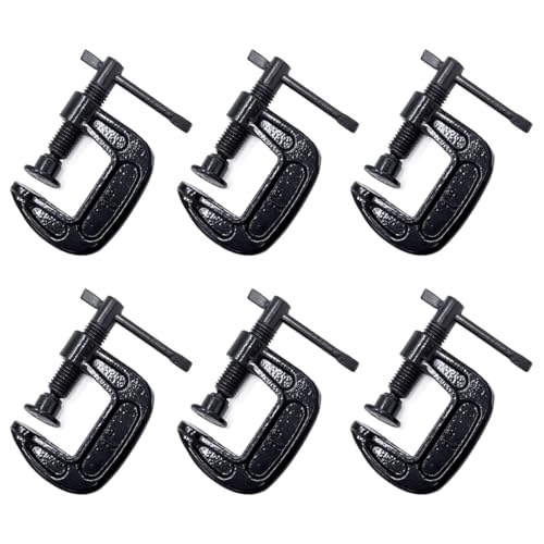 Image of 1-Inch C-Clamp Set, Heavy-Duty Cast Iron C-Clamps with 0.8-Inch Throat for Woodworking, Welding, and Building(6Pcs)