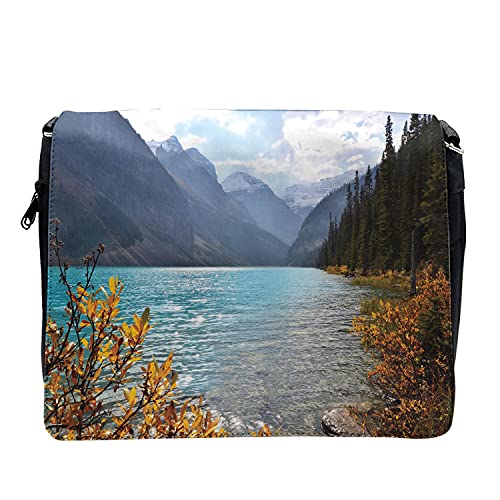 Lunarable Landscape Cross Body Messenger Bag, National Park in Canada, Unisex