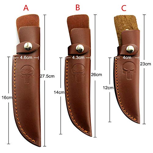 Aibote Fixed Blade Knife Sheath with Belt Loop Hunting Holster Carrying Knives Leather Holder Sheaths Case Scabbard Pouch Bag Pocket EDC Camping Outdoor Tool(A-Large)