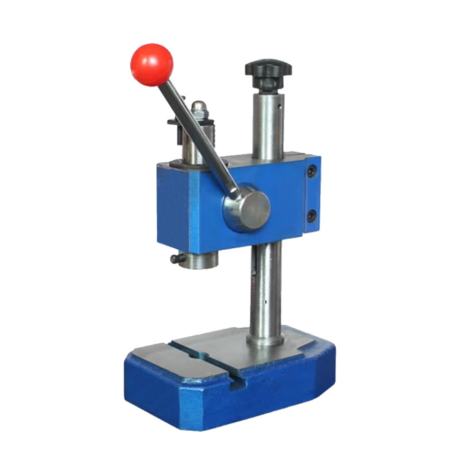 Prensa de eje resistente, prensa manual con mango antideslizante, cabezal giratorio de 360° y altura ajustable para remachar y perforar agujeros