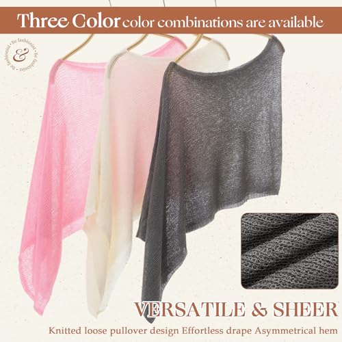 Image of Women Sheer Poncho Shrug Summer Sheer Blouse Top Lightweight Poncho Bolero for Evening Dress