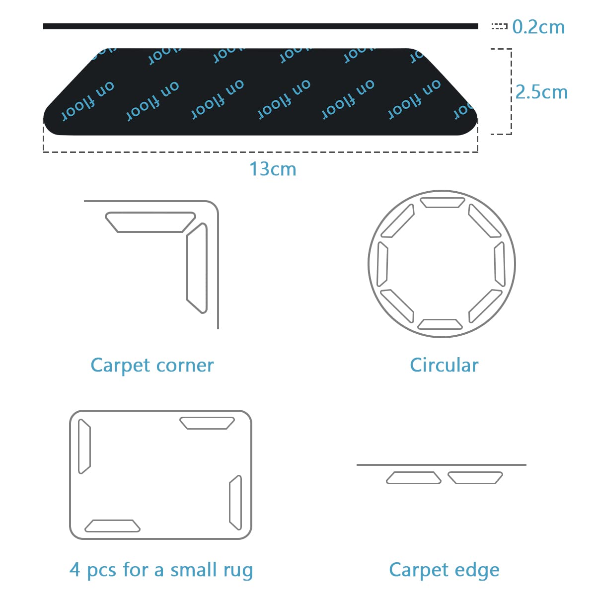 Vicloon Rug Grippers,30pcs Anti Curling Carpet Grippers Coin Anti Derapant Tapis sous Tapis Antiderapant Tapis Grippers Autocollant, pour Cuisine/Salle de Bain/Bureau