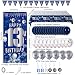 13th Birthday Decorations for Boys Girls, Blue Silver 13th Birthday Decorations Backdrop with Happy 13th Birthday Banner, Number 13 Hanging Swirls, Triangle Flag, 13 Years Old Birthday Party Supplies