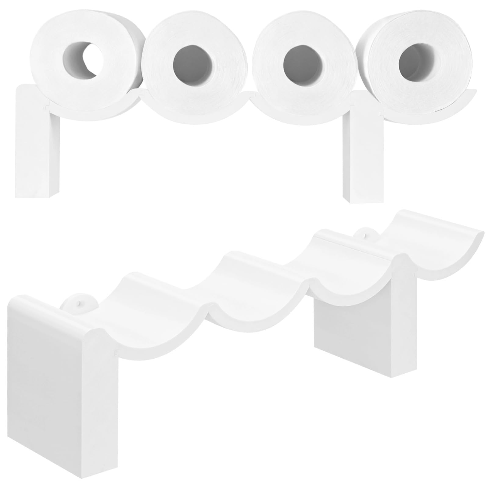Swewarm White Funny Toilet Paper Roll Holder, Wall-Mounted Poop Sign Bathroom Decor, Space-Saving Toilet Paper Storage Rack With Screws And Adhesive Mount, Modern Bathroom Wall Organizer