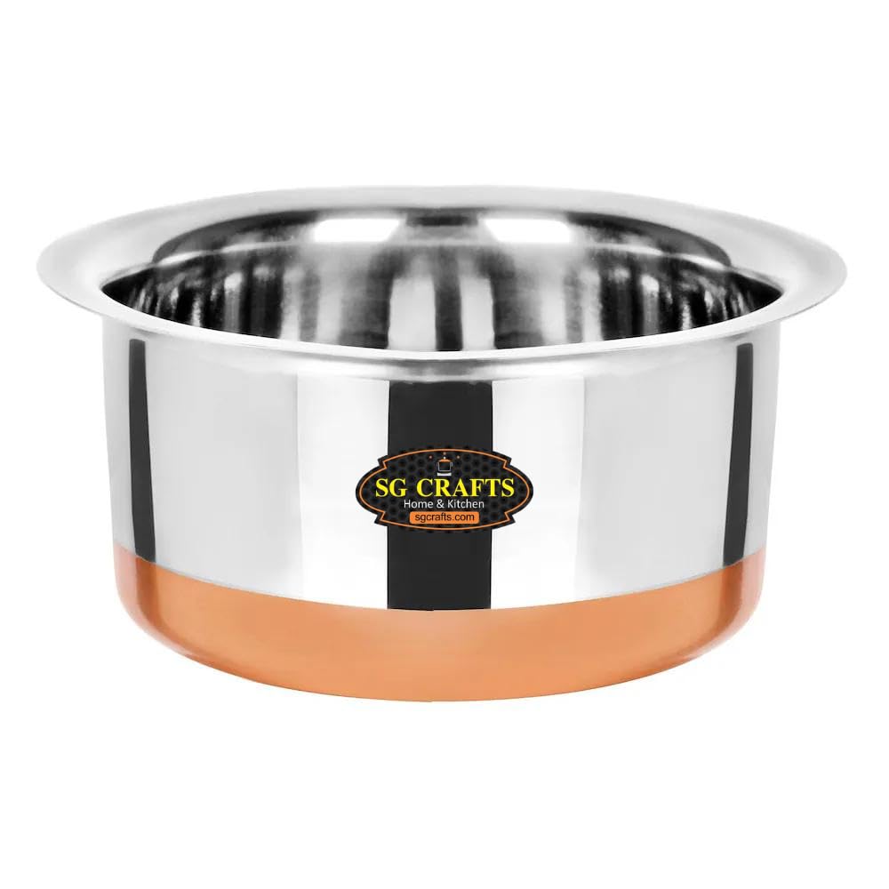 SG CRAFTS Steel Copper Bottom Patila/Tope Set of 1 pcs | Gas Stove and Induction Compatible, Patila, Container Cookware Pot Set, Capacity- (4 Litre) (B0BD5YYZHX) Amazon Price History, Amazon Price Tracker